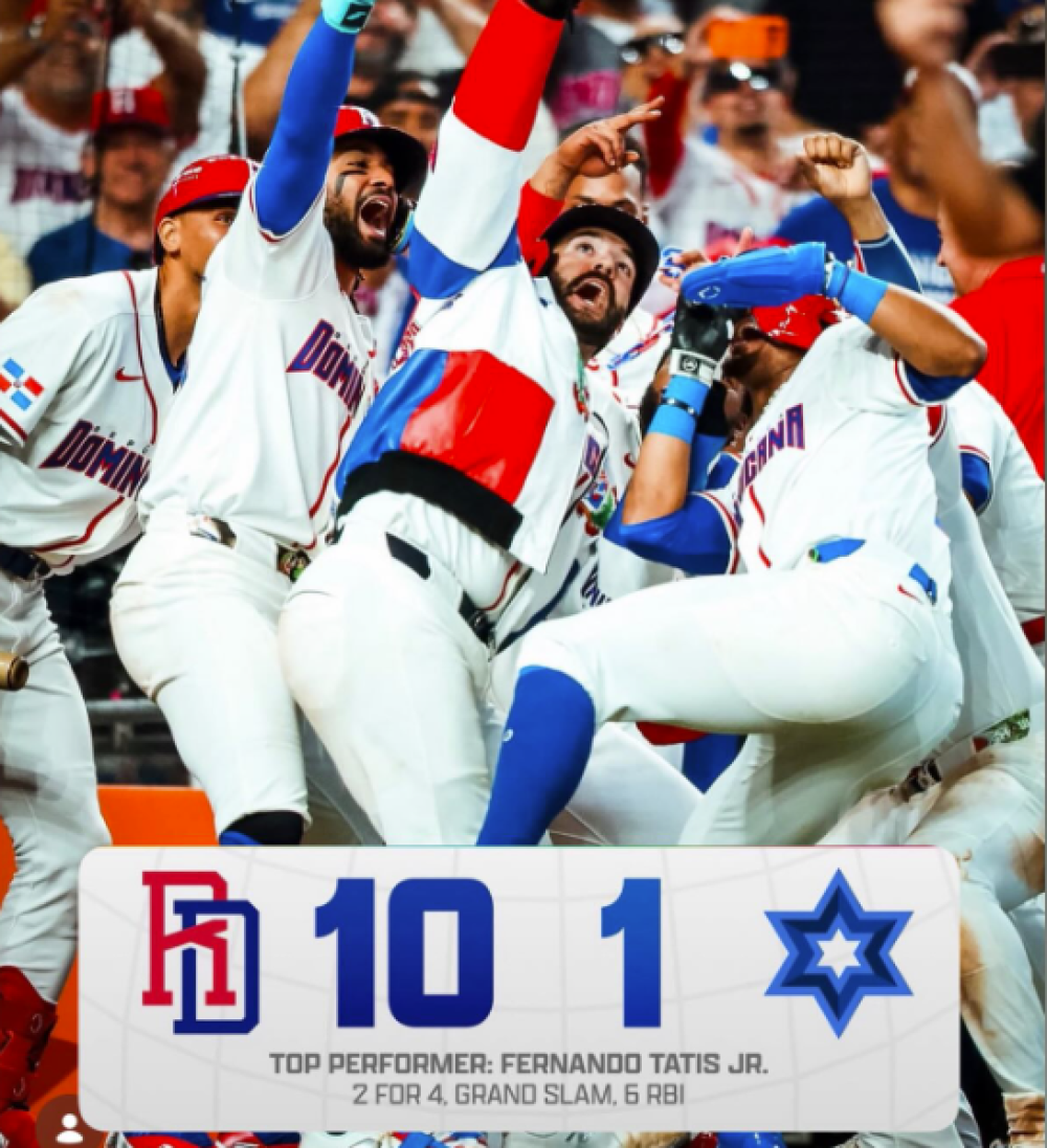 REPÚBLICA DOMINICANA DERROTA A ISRAEL Y SE ACERCA A CUARTOS DEL CLÁSICO
